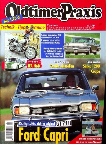 Deckblatt Oldtimer Praxis (07/2003)